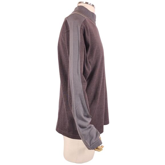 Icebreaker Men's 1/2 Zip Sweater Brown/Gray Sz Large - Picture 4 of 8